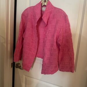 Vibrant Pink Women's Textured Blazer